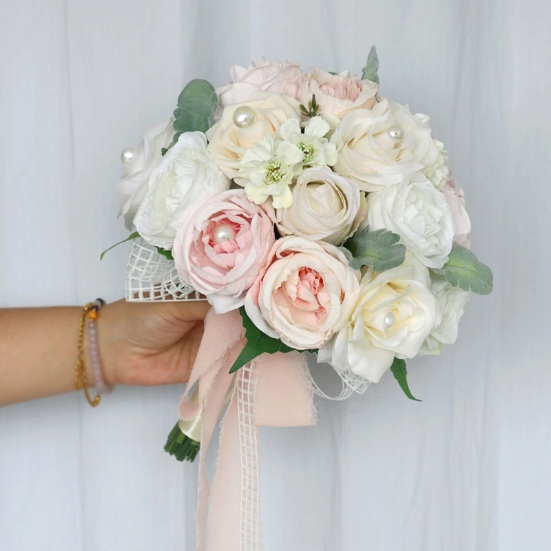 Korean Style Artificial Flower Bouquet Simulation Champagne Flowers Ornament Supplies for Wedding Engagement Ceremony