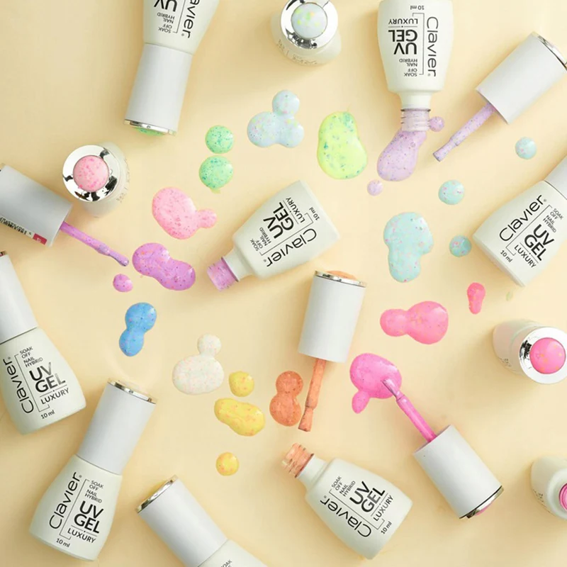CLAVIER Luxury Blend Varnish Glitter Granules Nail Polish Cheese UV Gel Polish Ice Cream Color DIY Nail Art 10ML