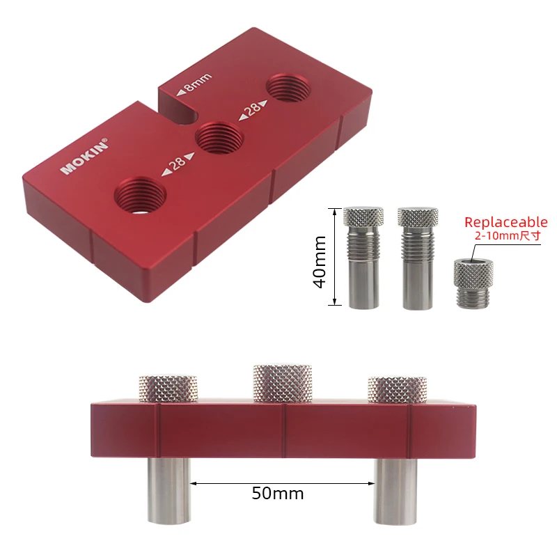 Verstellbare Holz bearbeitung 3 in 1 Dowell ing Jig Kit Taschen loch Jig Bohr führung Ortung für Möbel Verbindungs loch Puncher Werkzeug – Detail 6