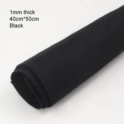 Premium 1mm Thick Square Felt Cloth for DIY Sewing, Crafts, and Home Decoration (40 x 50cm) (Black)