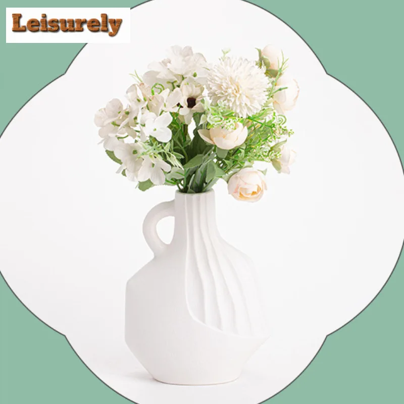 1PC Running Water Line Ceramic Vase Creative Flower Arrangement Container For Kitchen Living Bedroom Home Decoration Ornament