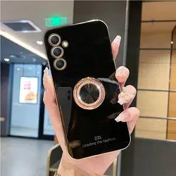 Glamorous Diamond Bling Ring Holder Phone Case with Stand Strap Cover for A04  4G (Blank)