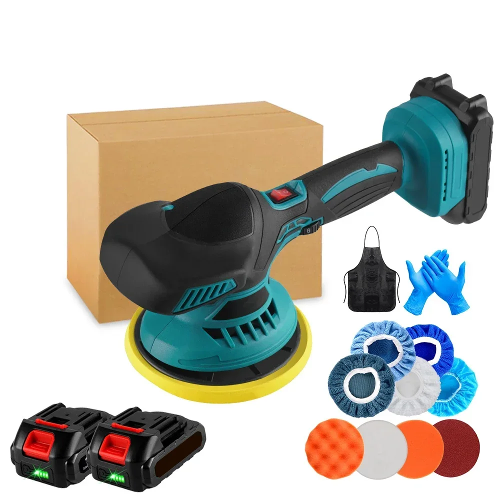 Bezdrôtový leštič auta ležiaci na povrchu ukazujúci leštiacu podložku