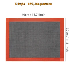 Perforated Silicone Baking Mat with Dual-Sided Puff and Round Patterns - Reusable Non-Stick Oven Liner for Baking (C-No Pattern)