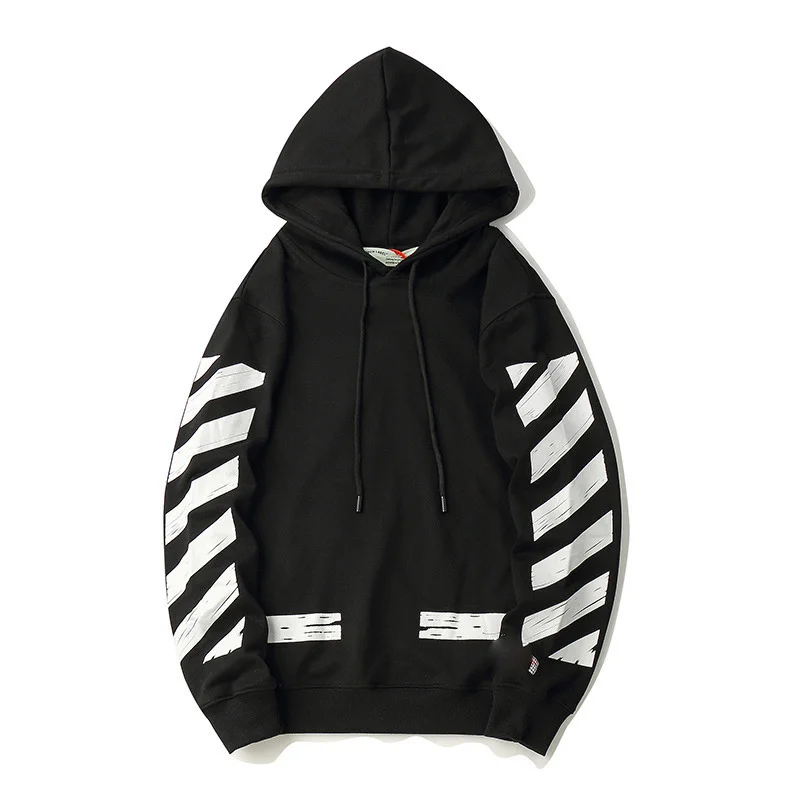 Off Luxury Designer Brand Hoodie Back Arrow Print Jacket Black White Top  Men's and Women's Clothing 100% Cotton - AliExpress