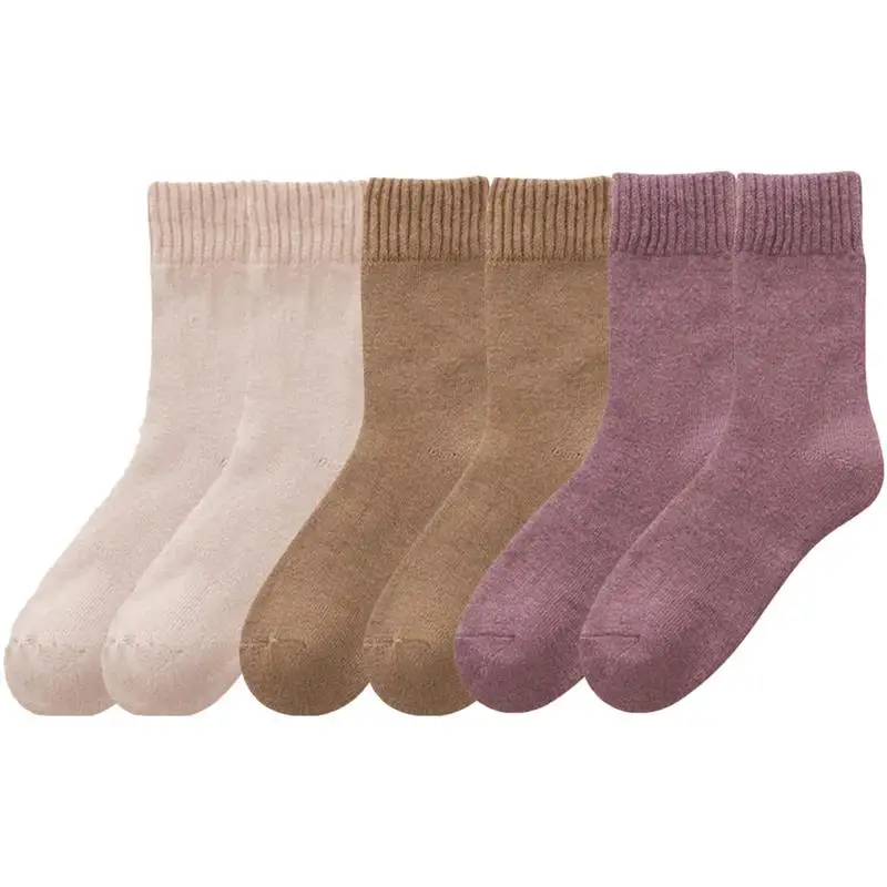 

Thick Winter Socks 3 Pairs Thick Mid-calf Thermal Warm Soft Socks Fashion Simple Insulated Cozy Sock For Men Women