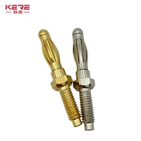 20Pcs/Uninsulated Banana Plug 4mm Thread Bolt Fitted for M4Panel Installation Screw Connector Copper Nickel Plating 2