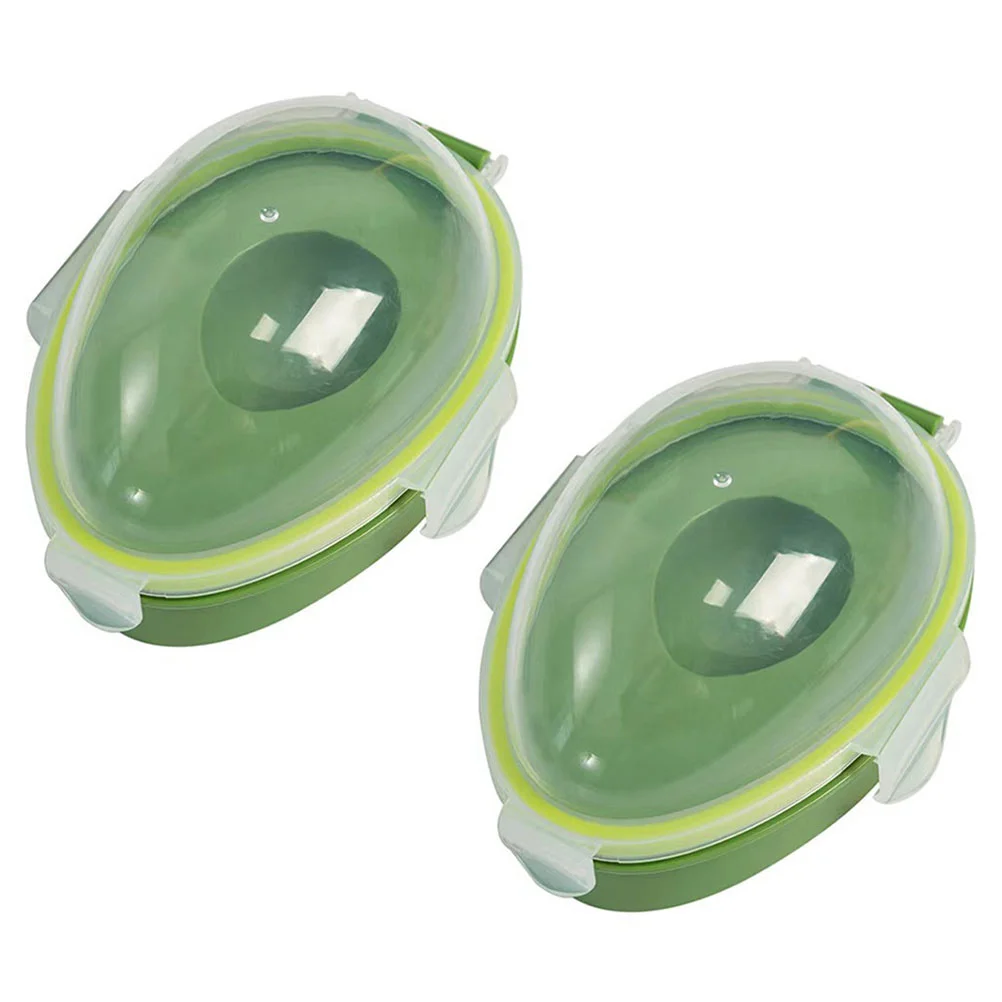 

2 Pcs Avocado Crisper Sealed Container Household Holder Preserver Home Accessory Silicone Kitchen