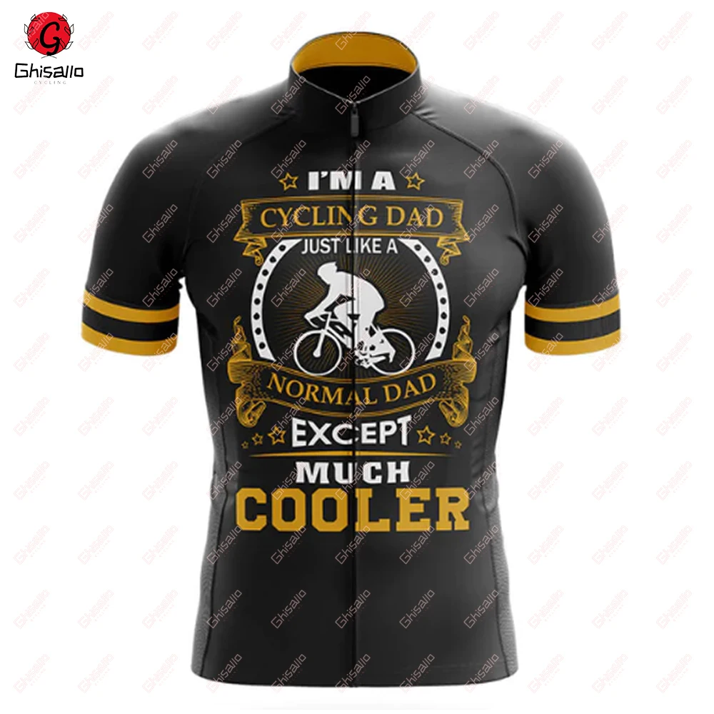 DAD-Cycling Jersey for Men, Short Sleeve, Reflective, MTB Maillot, Downhill, Pro Team, Mountain Bicycle Clothing, Summer, New