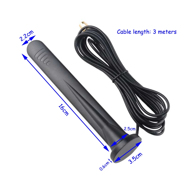 GSM GPRS Antenna 3G 4G 5G Waterproof Suction Cup Antenna 12dBi Gain RG174 Full Frequency Band 5G for IoT