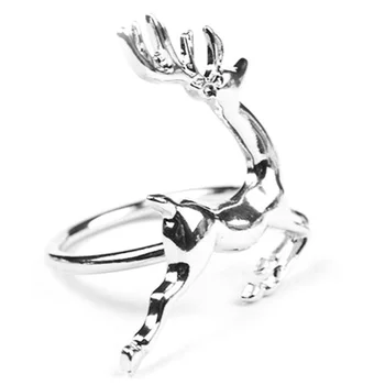 New Christmas Deer Snowflake Napkin Ring Holder Wedding Antique Party Table Decoration 2