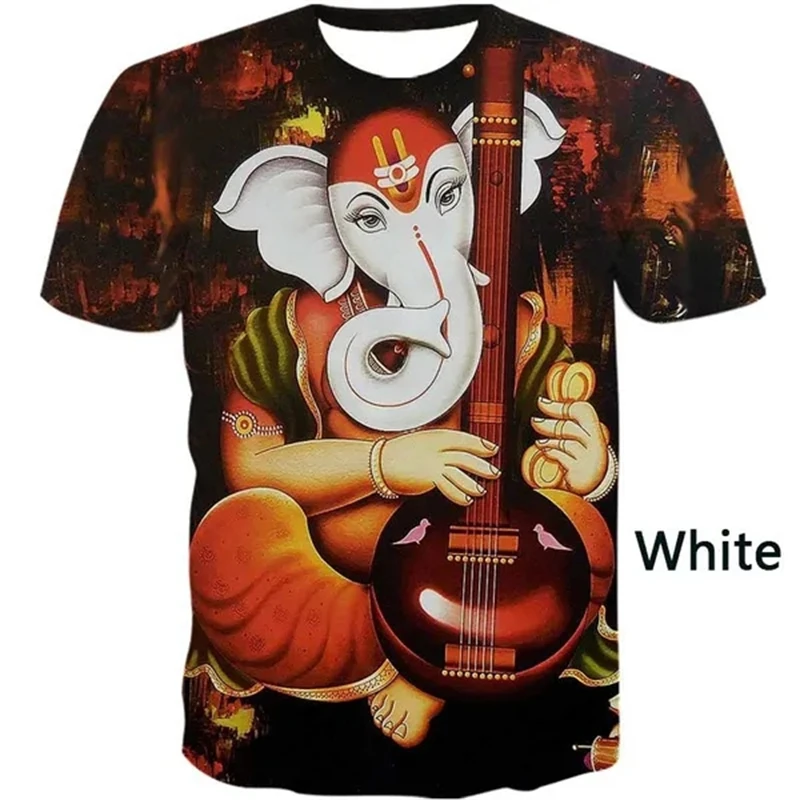 

Футболка Ganesha с надписью Bless You, футболка с 3D принтом головы слона, мужская и женская одежда с коротким рукавом, уличные Топы