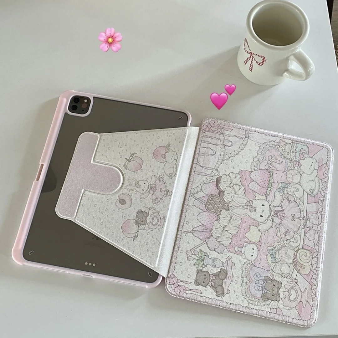 Korean Cartoon Rabbit Case For iPad