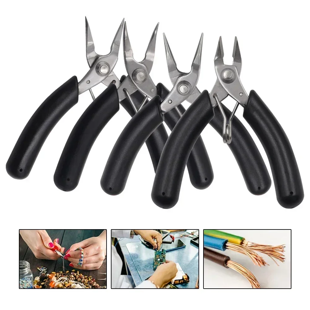 Pliers Diagonal Pliers Round Bent Needle Nose Pliers For DIY  Jewelry Making Curved Mouth Cutting Cable Nippers Hand Tools 2