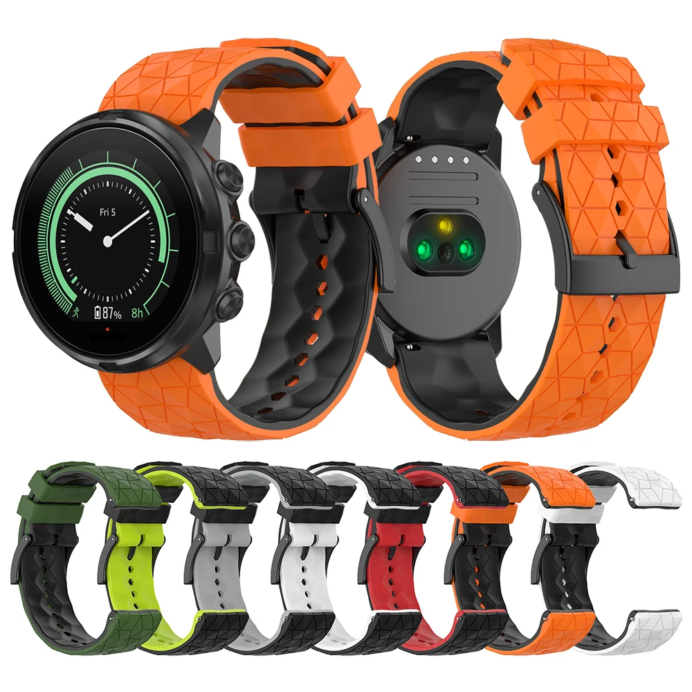 

24mm Watch Band Compatible with Suunto 9 Baro 7 D5/Suunto Spartan Sport/Wrist HR/Baro Sports Silicone Strap Bracelet Accessories