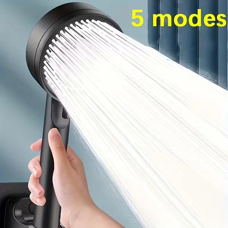 1PC High Flow Handheld Shower Head with 5-Mode Pressurized for Bathtub Portable Adjustable Spray Handheld Shower Head