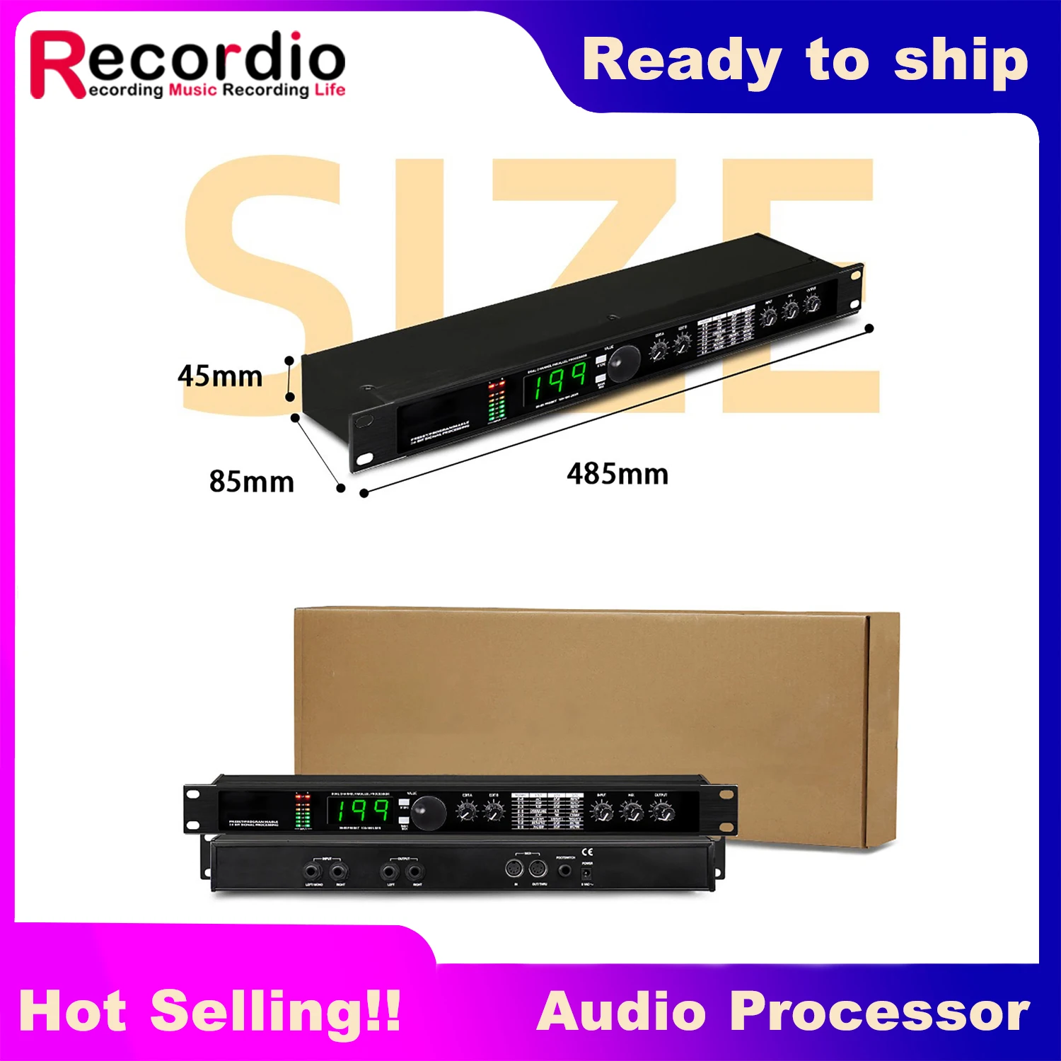 Gax-4Iis Processore Dsp Multieffetto Professionale E Processore Audio Riverbero Digitale Equalizzatore Microfono Vocale