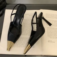 Eilyken Street Style Pointed Toe Women Pumps Fashion Slingbacks Thin High Heels Elegant Stripper Prom Ladies Sandals Shoes - Image 3