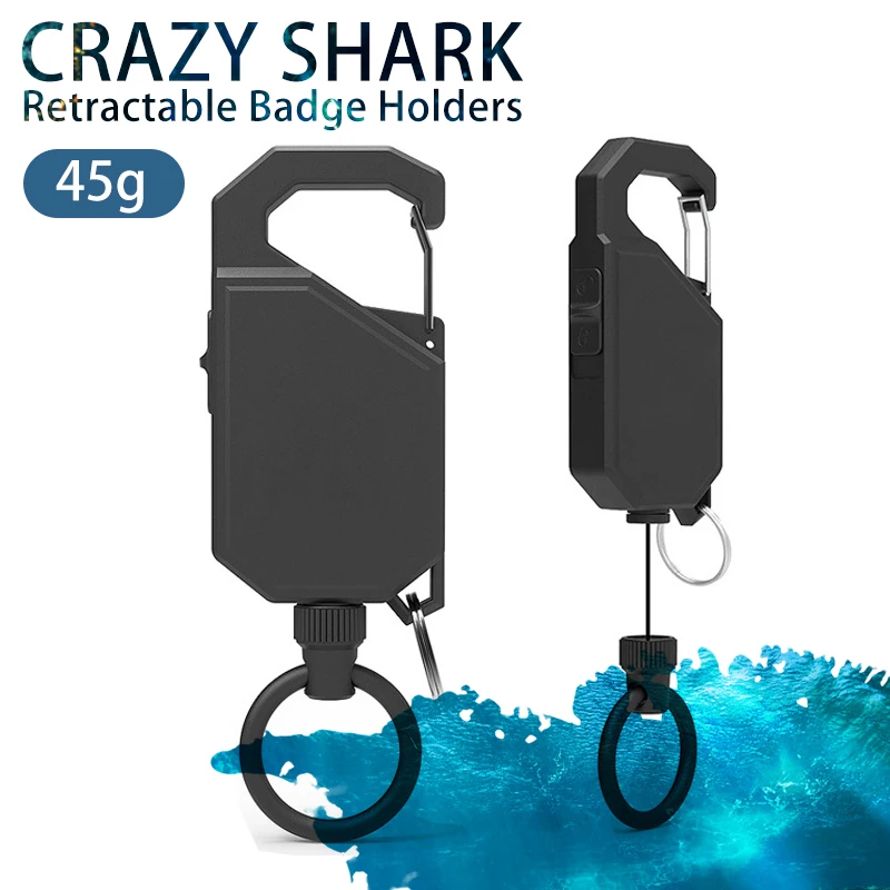 

Выдвижной держатель бейджей CRAZY SHARK, выдвижной шнурок-брелок для рыбалки на открытом воздухе