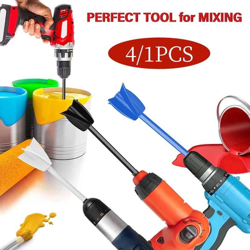 

4/1pcs Epoxy Resin Mixing Stick Pigments Paint Mixer Plastic Stirring Rod Replace Paddle Drill Attachment