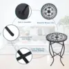 Outdoor Side Table, Round End Table, Patio Accent Table Indoor Plant Stand for Living Room 4
