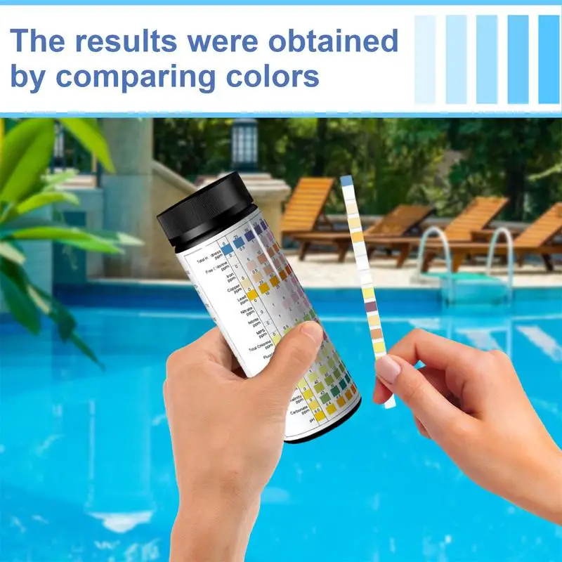 100 Strips Drinking Water Test Kit 16 In 1 Multipurpose Chlorine PH Test Strips SPA Swimming Pool Water Quality Testing Paper
