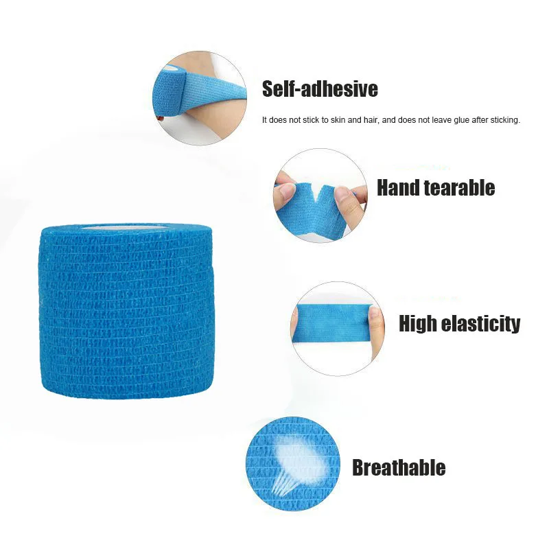 Sports Self Adhesive Elastic Bandages 3/6/20PCS Blue Wrap Tape Elastoplast For Knee Pads Finger Ankle Palm Aid Kit Pet Tool self adhesive bandage sports tape elastic bandage self adhesive tape