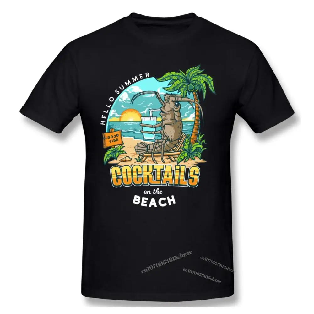 

Lobster Drink Coctail,funny Tshirt man T Shirt Shirts Cotton Summer Tops Tshirts Short Sleeves Tees T-Shirt Woman