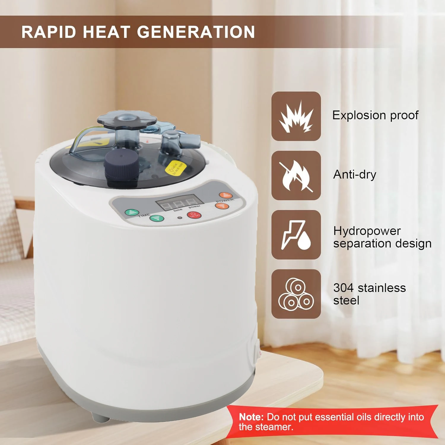 사우나 Portable Steam Sauna 1 Person Folding Sauna Tent at Home with 900W & 2L Steamer Generator Home SPA Blue 찜질 3