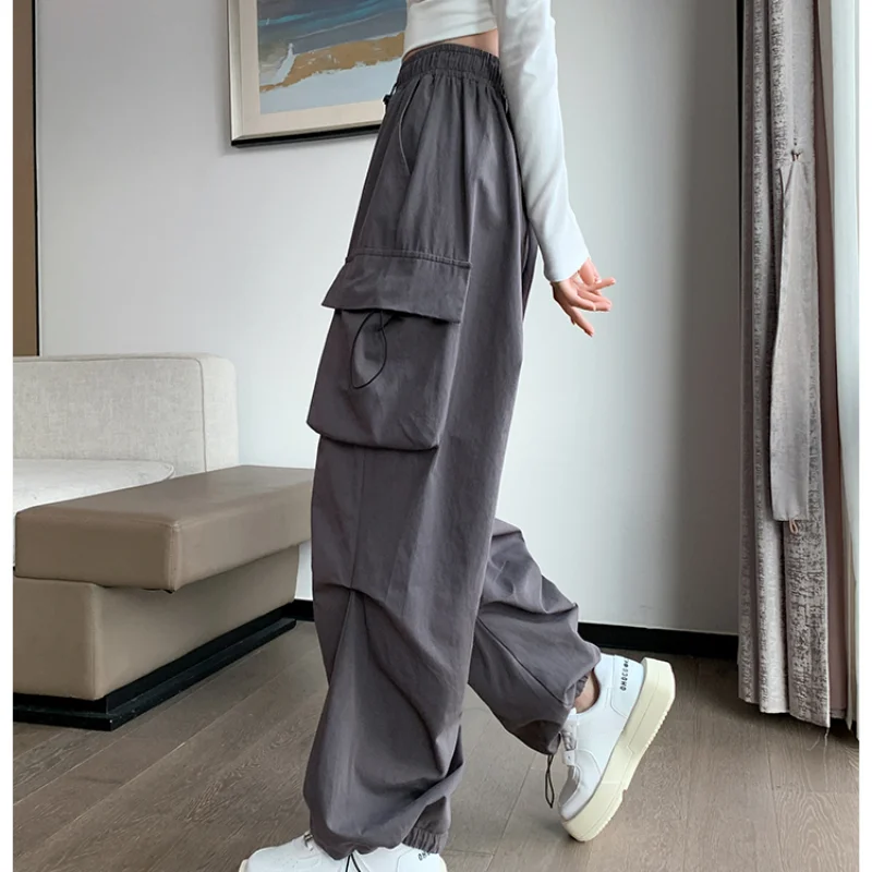

2023 Casual Loose Pants Streetwear Fashion Autumn Pants Vintage Summer Solid Cargo Pants Trousers Joggers Pantalon New 27493