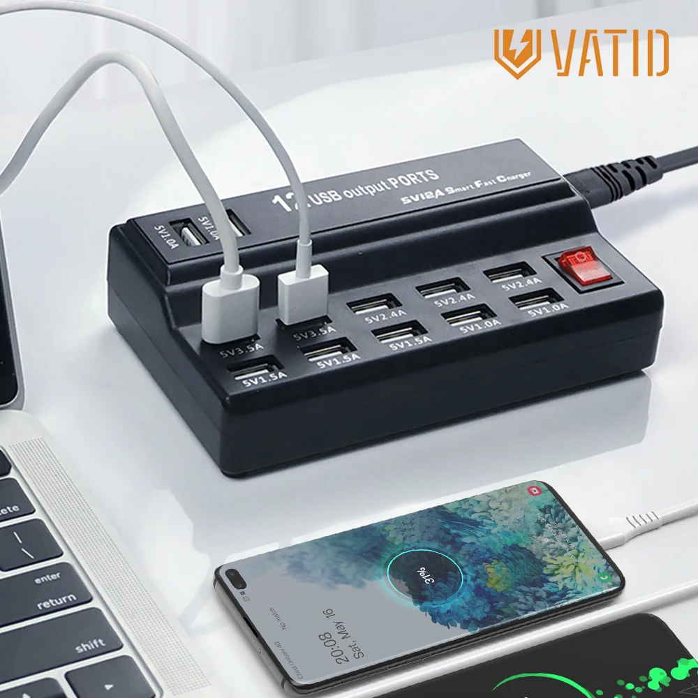Зарядное устройство с 12 USB-портами 60 Вт |