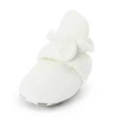 Cozy Star Infant Booties - Soft Cotton Anti-Slip Baby Shoes - 7-12 months (White)