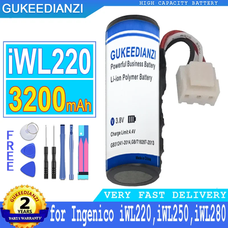 Batteria Gukeedianzi Da 3200Mah Per Ingenico Iwl220 Iwl250 Iwl280 Iwe280 Iwl252 Iwl255 Iwl251 Per Newland Me31 Sp610 Sp60 Pos