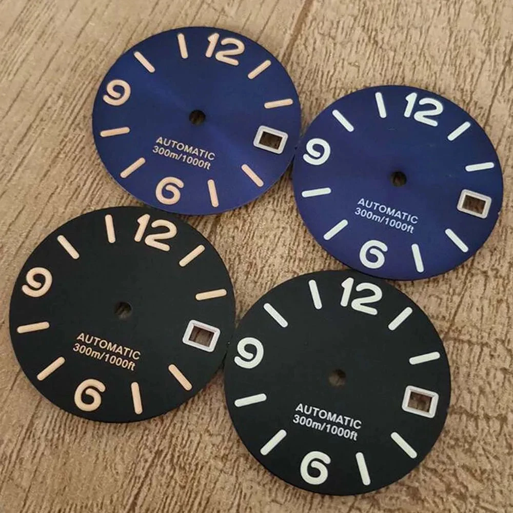 

Механические аксессуары для часов 6 9 12 циферблат часов 28,5 мм, для NH35 NH36 4R 7S механизм, зеленый светящийся циферблат матовый/Sunburst