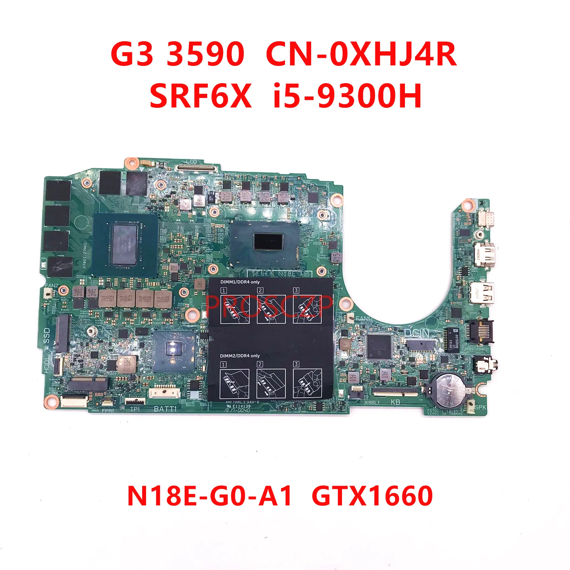 latest motherboard for pc Free Shipping G3 3590 CN-0XHJ4R 0XHJ4R XHJ4R Laptop Motherboard 18812-1 With SRF6X I5-9300H CPU GTX1660TI GPU 100% Fully Tested good pc motherboard