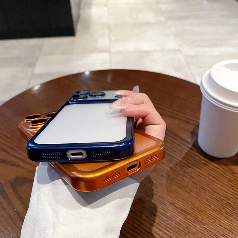 Luxury Matte Hard PC Ultra Slim Shockproof Phone Case with Frosted Finish and Camera Protector
