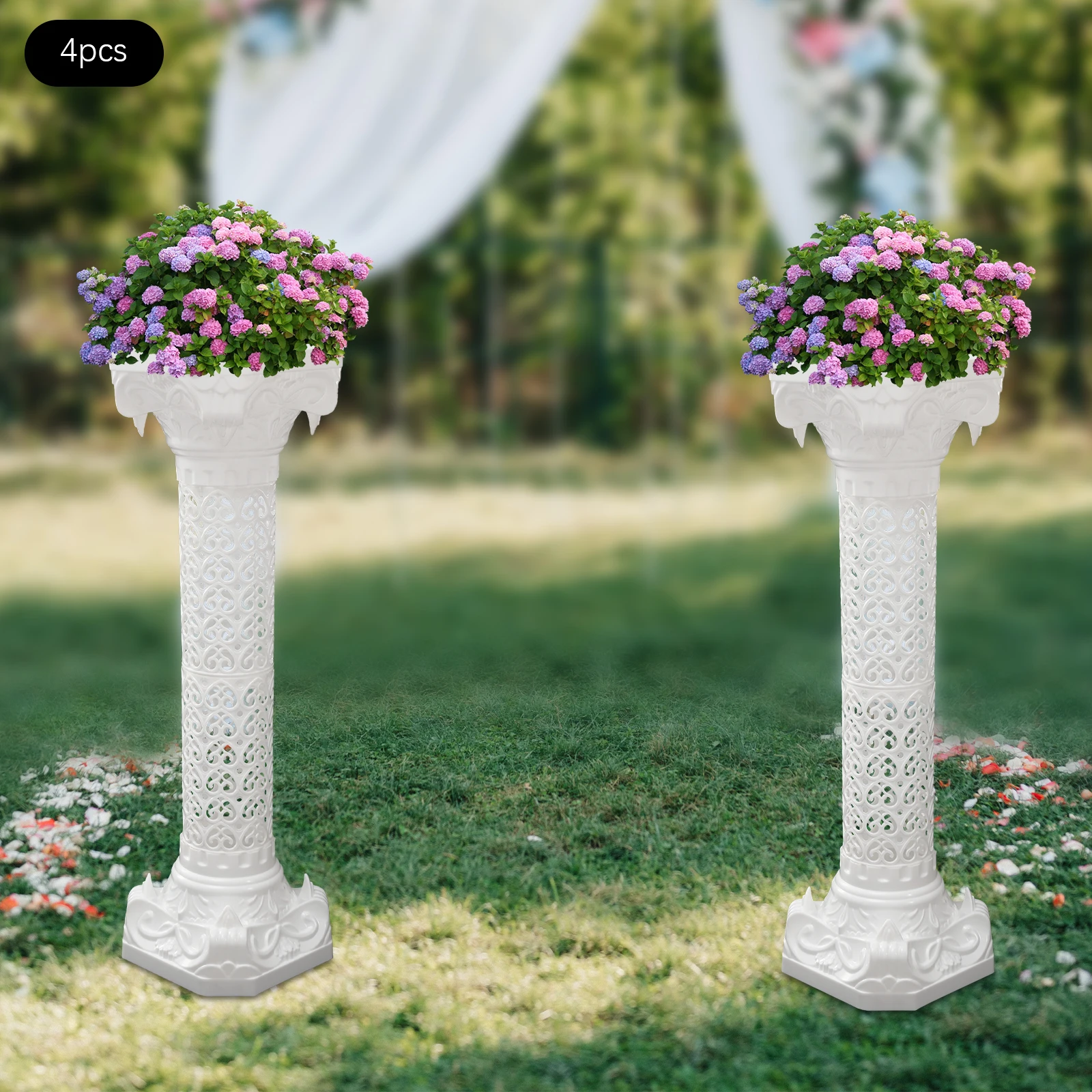 Wedding Flower Stand Roman Column Pillars Floral Racks Elegant Wedding Event Decorative Columns 2/4 Pieces