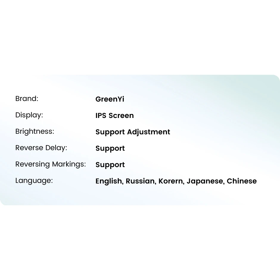 GreenYi 1920*1080 AHD 9/10 인치 단일 스크린 모니터, IR 트럭 백업 전면 후면 야간 투시경 카메라 렌즈, RV/트럭/버스용