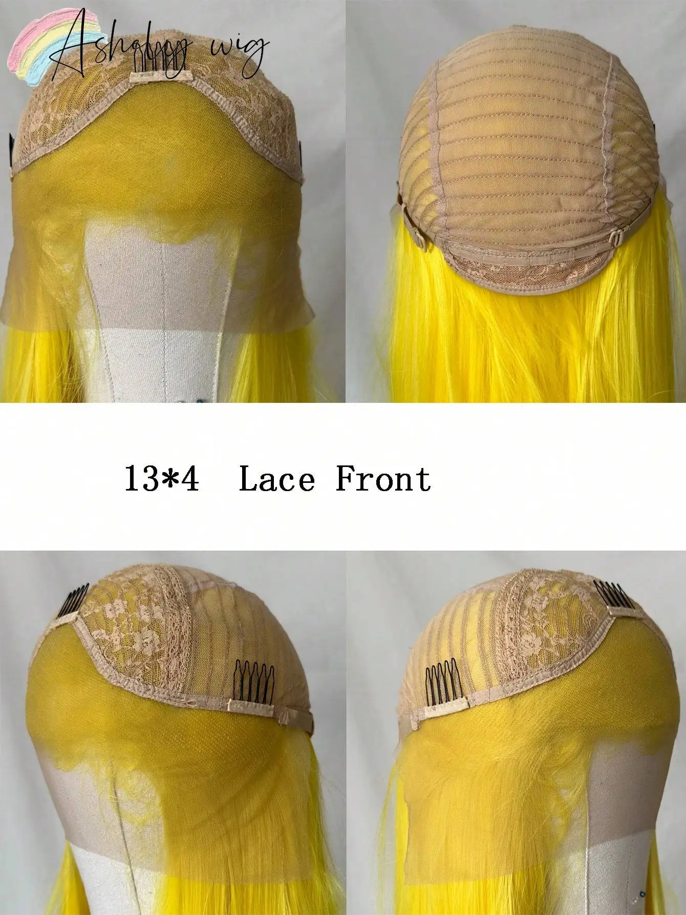 Synthetic Lace Front Wig 13*4 Long Straight Hairline Pre-Plucked Heat Resistant Fiber Fashionable Women