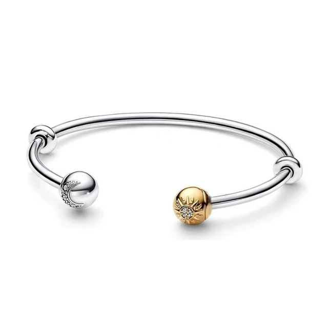 Hunter Gold Sun Moon Bracelet Charm, Stainless Steel