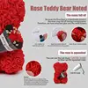 25cm Rose Bear Creative Eternal Rose Flower TeddyBear In Gift Box Romantic Valentine's Day Gift Christmas Gift Wedding Decor 4