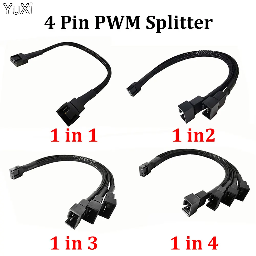 1Pcs4Pin1234wayMotherboardCPUFanPCCaseFanExtension