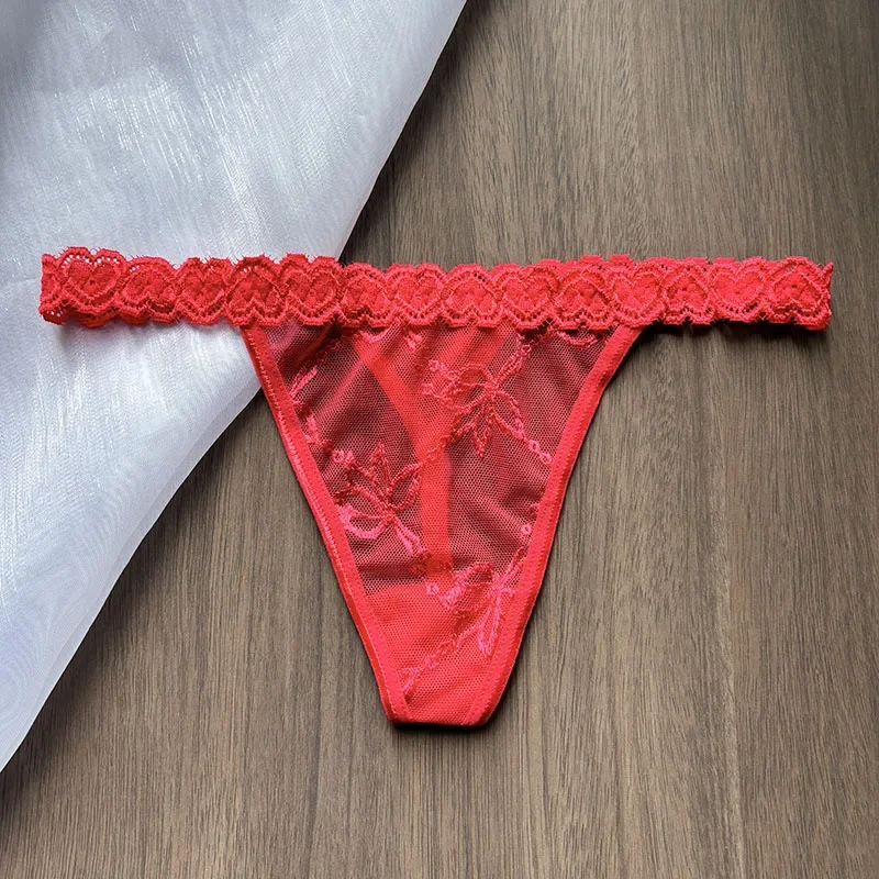 Personalized Crystal Letter Lace Thong Bikini Panties - Sexy Gift