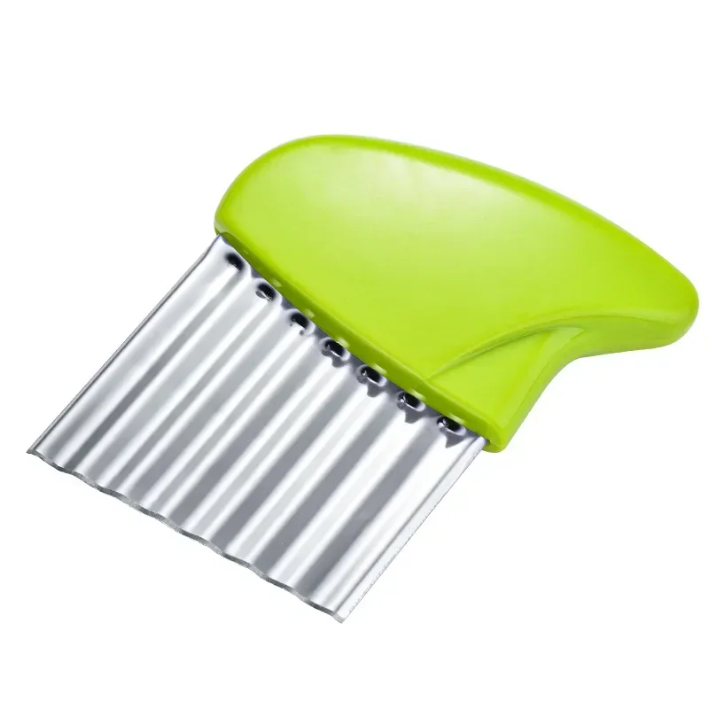 Vegetable Slicer Potato Chip Slicer Dough Vegetable Fruit Crinkle Wavy Kitchen Knife Cutter Chopper French Fry Maker Tools Gadget Stainless Steel