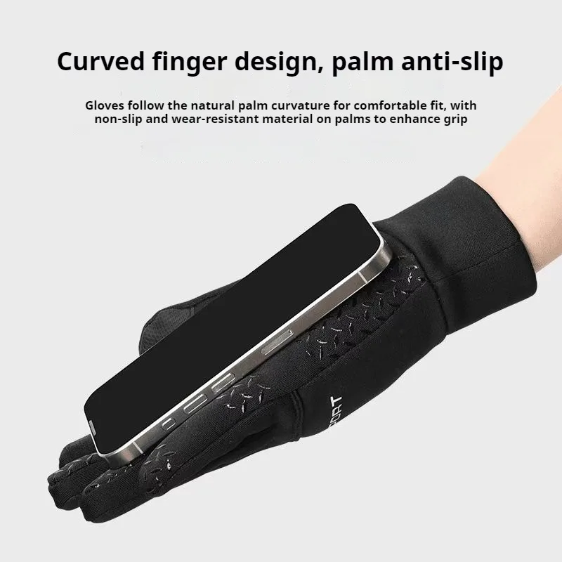 Autumn Winter Touchscreen Thermal Gloves for Men Women Warm Plush Outdoor Sports Windproof Cold Proof Cycling Skiing Gloves