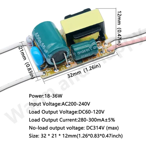 LED 드라이버 8W 18W 25W 36W 50W 300mA 250mA LED 비 절연 정전류 변압기 AC-DC 컨버터, 전원 장치 장치 3