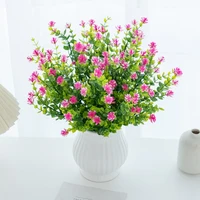 Artificial Plastic Flowers Fake Eucalyptus Plant Wedding bridal bouquet Christmas Decor Vase for Home windowsill bonsai Festival 6
