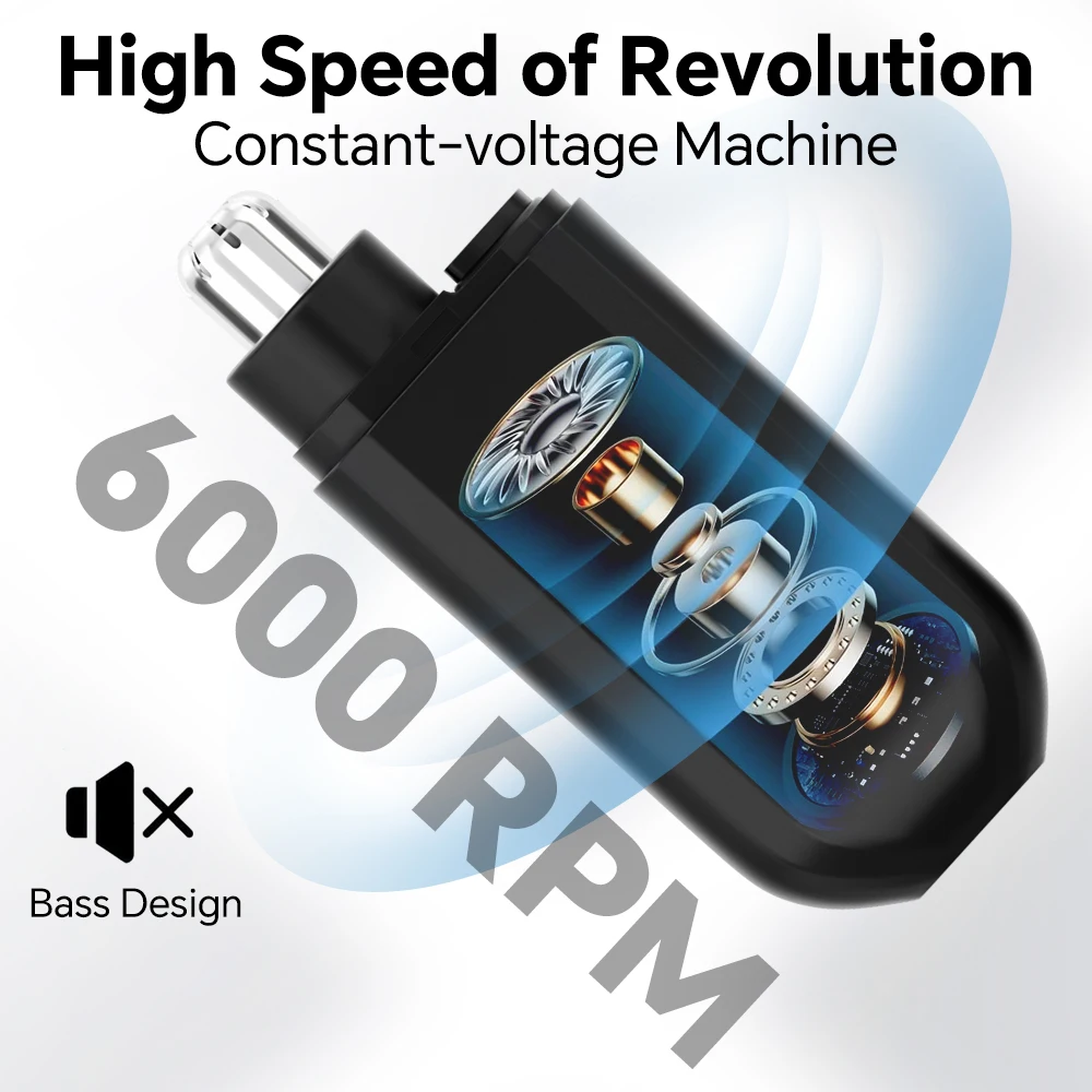 Electric Ear and Nose Hair Trimmer for Men & Women, Portable USB Rechargeable Nose Hair Clipper with Bass & Easy Cleaning Design