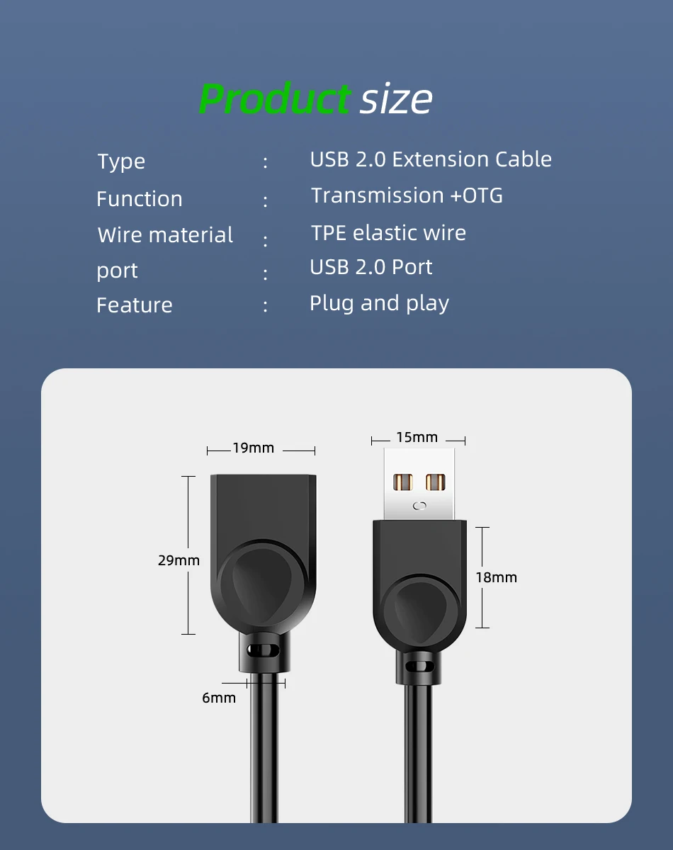 Gio Cable Extensión Usb 3.0 Macho A Hembra 5m Alta Velocidad Color Negro