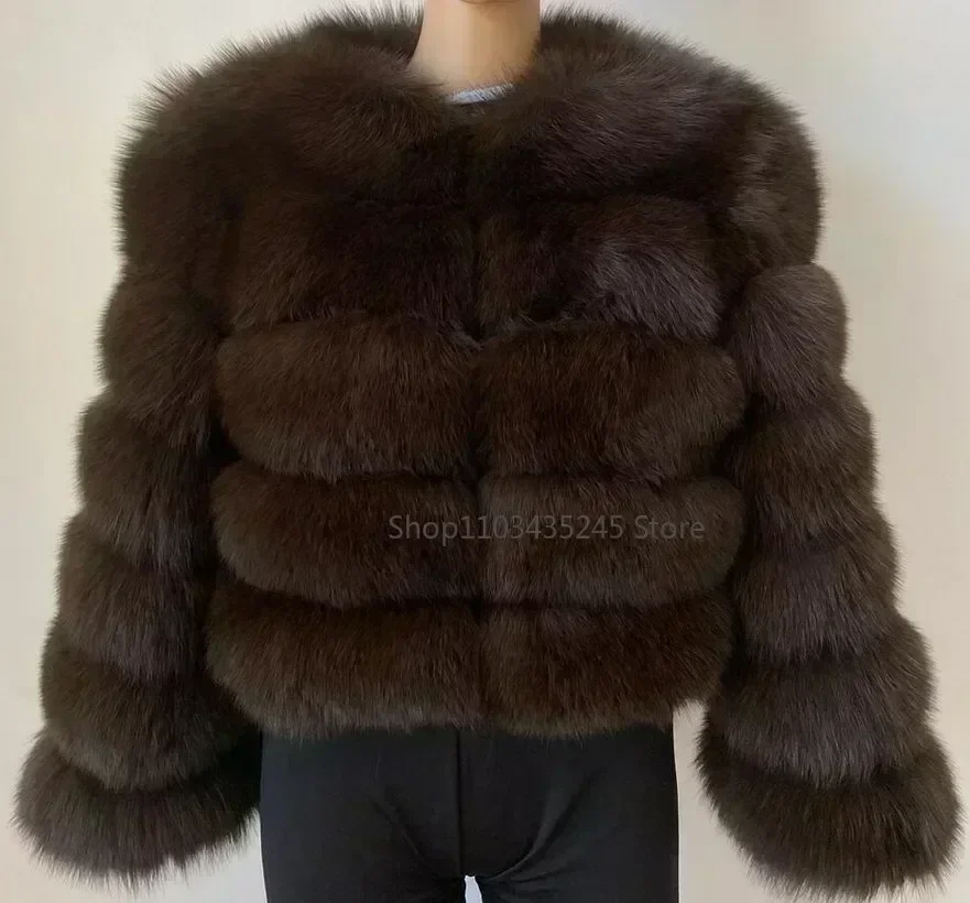 Women's Fashion faux fur coat super hot Autumn Winter women short Faux fox fur fluffy jacket high quality 5xl Ladies furry coats 2